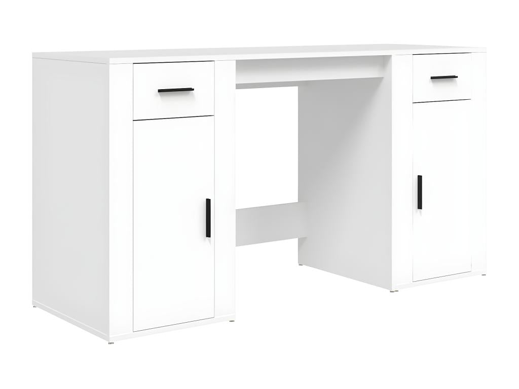 Desk with white engineered wood cabinet 00821NWEG