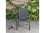 Grey aluminum and textilene garden armchair 77631FENY