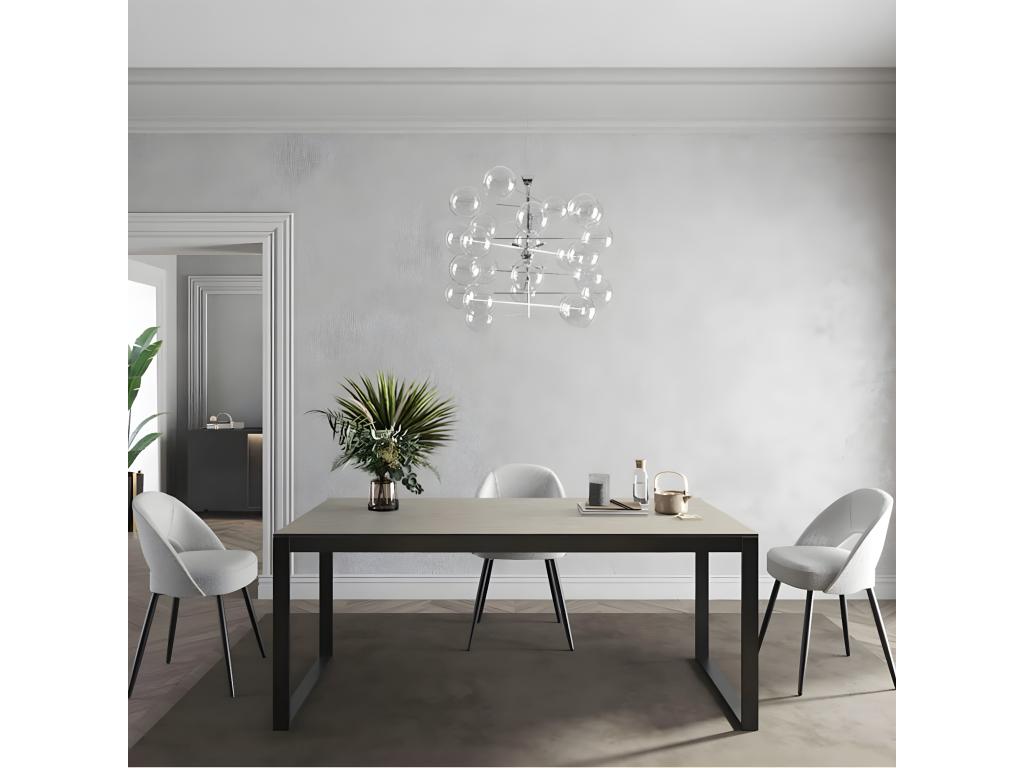 Artvivrestore - Table 160x90cm Champagne Color Black U-Shaped Base 53361XREA