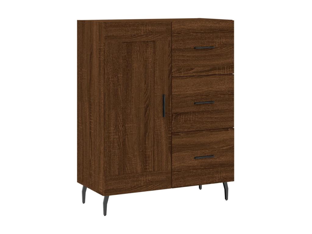 High sideboard, brown oak, 69.5x34x180 cm, engineered wood, 63407PZGZ