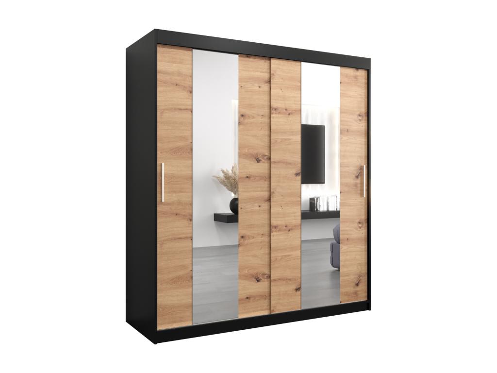 Artvivrestore Sliding Door Wardrobe 200/180/62 2 Doors Black/Artvivrestore 22691PEXD