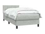 Artvivrestore bed base and light grey 80x220 cm velvet mattress 05044PGJU
