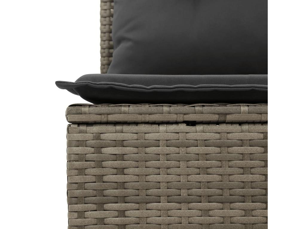 8-piece garden furniture set with grey resin wicker cushions 88192UDXZ