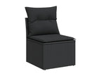 6-piece garden furniture set with cushions, black wicker resin 74118JEGW