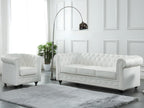 Maisonpuretop 96271KPKW 3-seater sofa in white buffalo leather