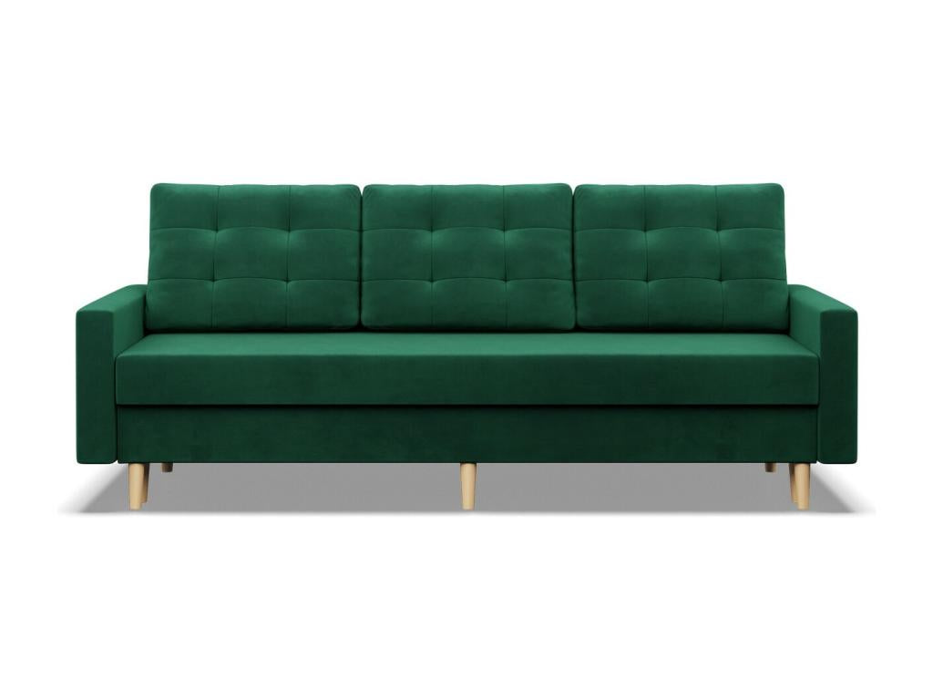 3-seater sofa with sleeper function, reversible cushion, green, 79487SZXV