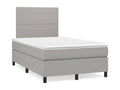 Maisonpuretop bed base with LED light grey mattress 120x190 fabric 92770ZSTY
