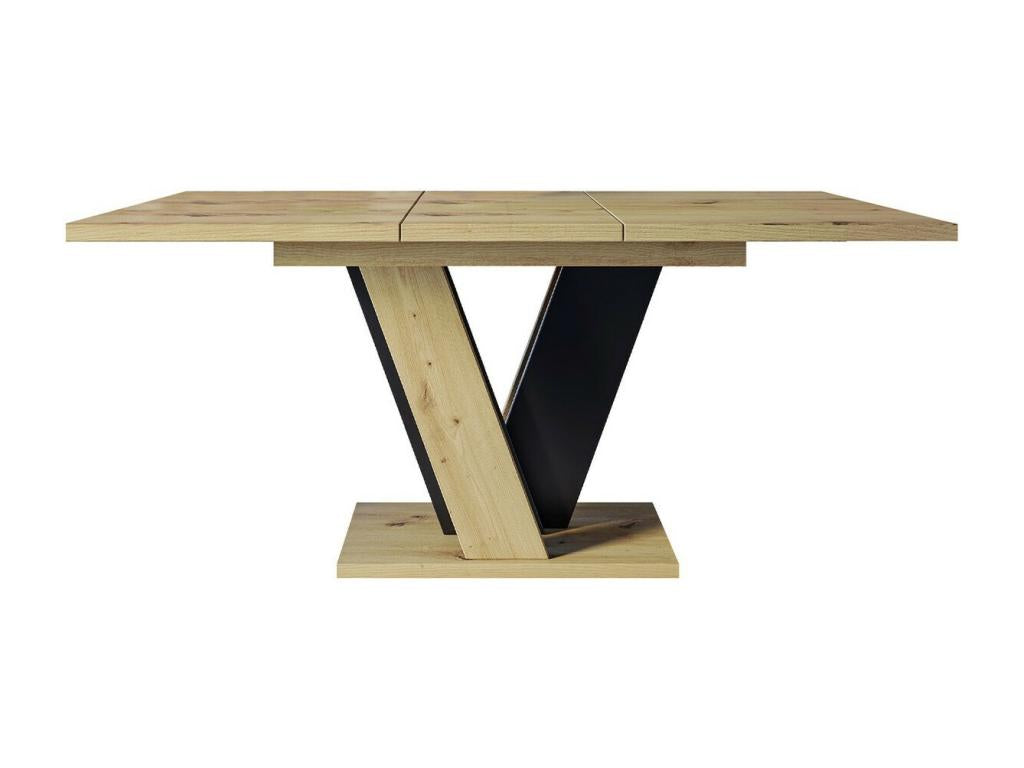 Maisonpuretop 125 Oak Table - Black 75x90x120cm Extension Laminate 58292HVUI