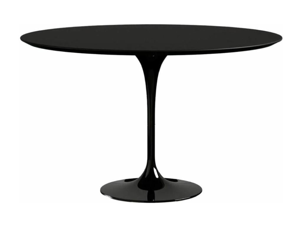 Round Tulip Table - Matte Black Top - Diameter 60 cm - Matte Black Base 35793VQCQ