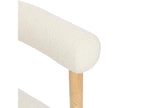 Armchair/Dining Chair in Natural Wood and White Bouclé Fabric 78787PPVA