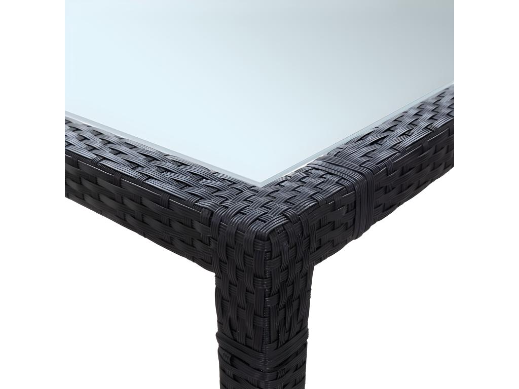 Artvivrestore Premium - Black Outdoor Dining Table 200x150x74 cm Woven Resin 76193BJKF