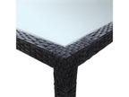 Artvivrestore Premium - Black Outdoor Dining Table 200x150x74 cm Woven Resin 76193BJKF