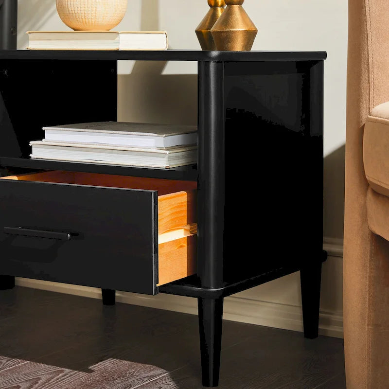 Middlebrook Designs Mid-Century Modern Solid Wood Spindle Nightstand