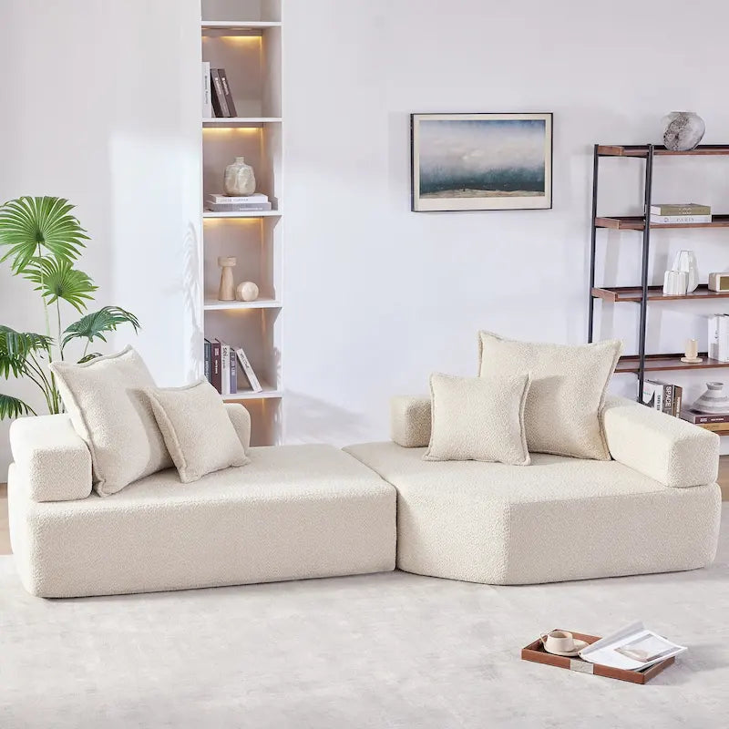 DIY Customization Boucle Upholstered Modular Sectional Sofa