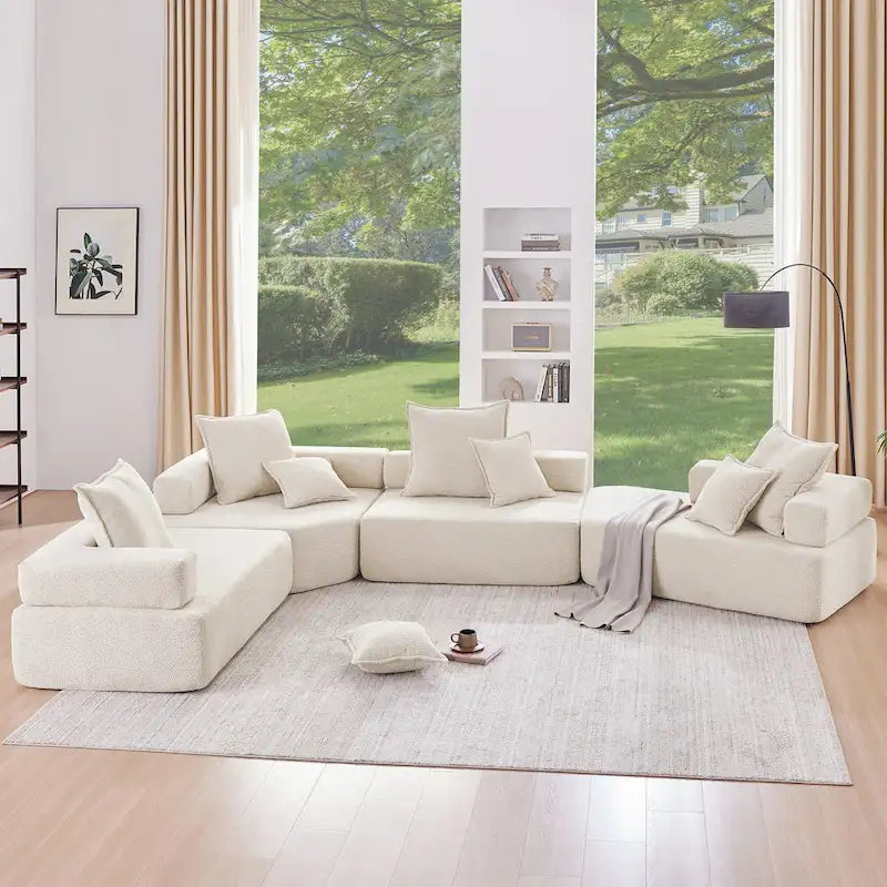 DIY Customization Boucle Upholstered Modular Sectional Sofa
