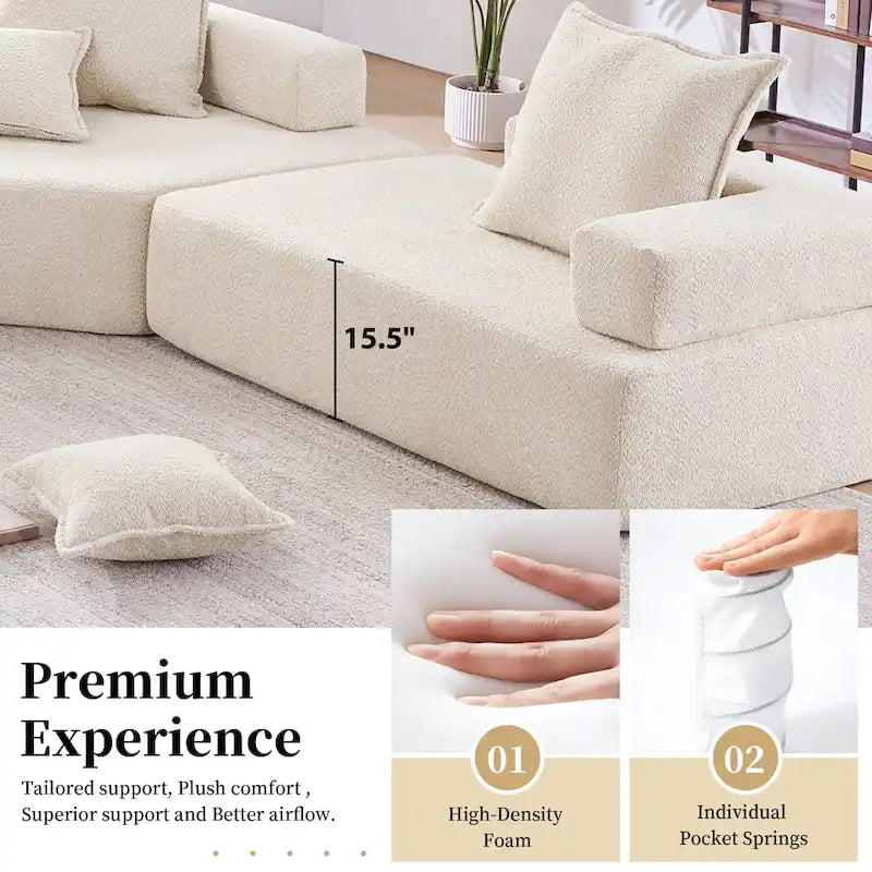 DIY Customization Boucle Upholstered Modular Sectional Sofa