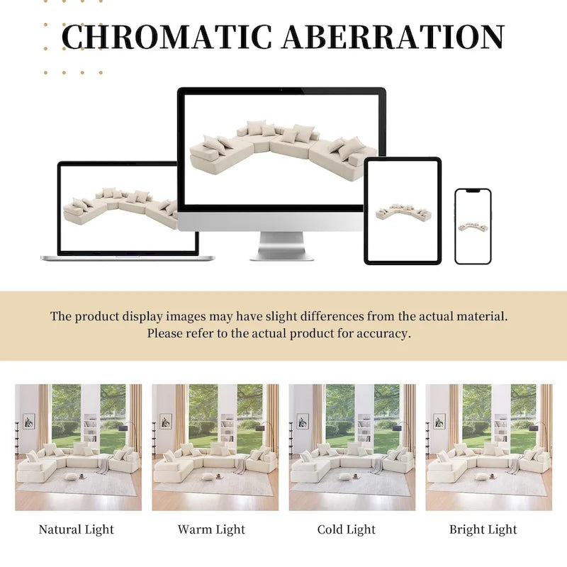 DIY Customization Boucle Upholstered Modular Sectional Sofa