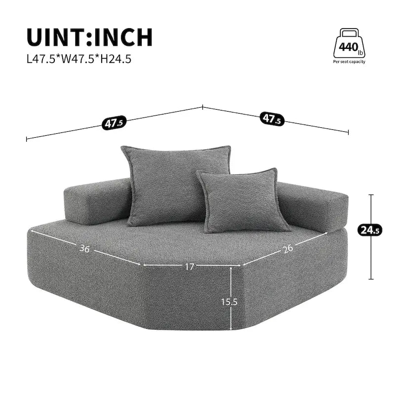 DIY Customization Boucle Upholstered Modular Sectional Sofa