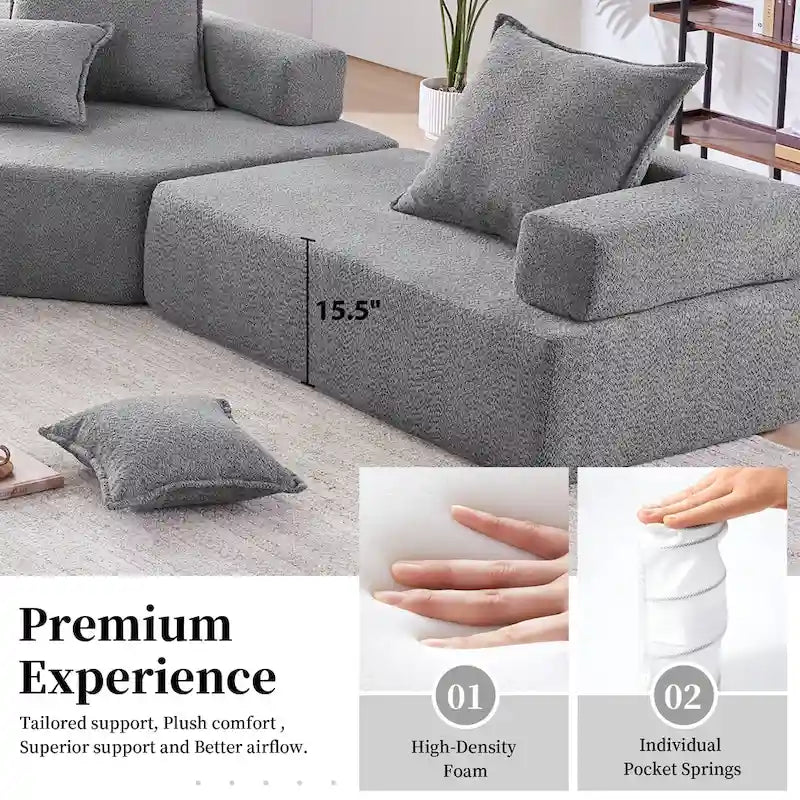 DIY Customization Boucle Upholstered Modular Sectional Sofa