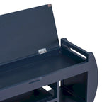 Multifunctional Storage Bench with Cushion and Curved Side Panel for Entrance and Living Room