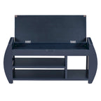 Multifunctional Storage Bench with Cushion and Curved Side Panel for Entrance and Living Room