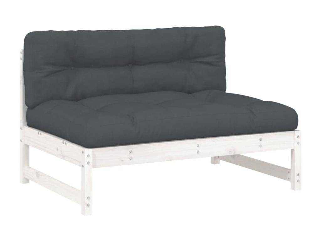 Central sofa 120x80 cm white solid pine wood 95081RTSP