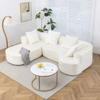 XINMICS 99.61 Modular Upholstered Sectional Sofa, Modern 3 Seater L-Shaped Compression Couch With Chaise, Left Hand Facing