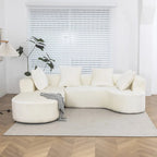 XINMICS 99.61 Modular Upholstered Sectional Sofa, Modern 3 Seater L-Shaped Compression Couch With Chaise, Left Hand Facing