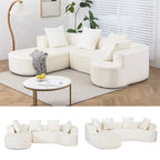 XINMICS 99.61 Modular Upholstered Sectional Sofa, Modern 3 Seater L-Shaped Compression Couch With Chaise, Left Hand Facing