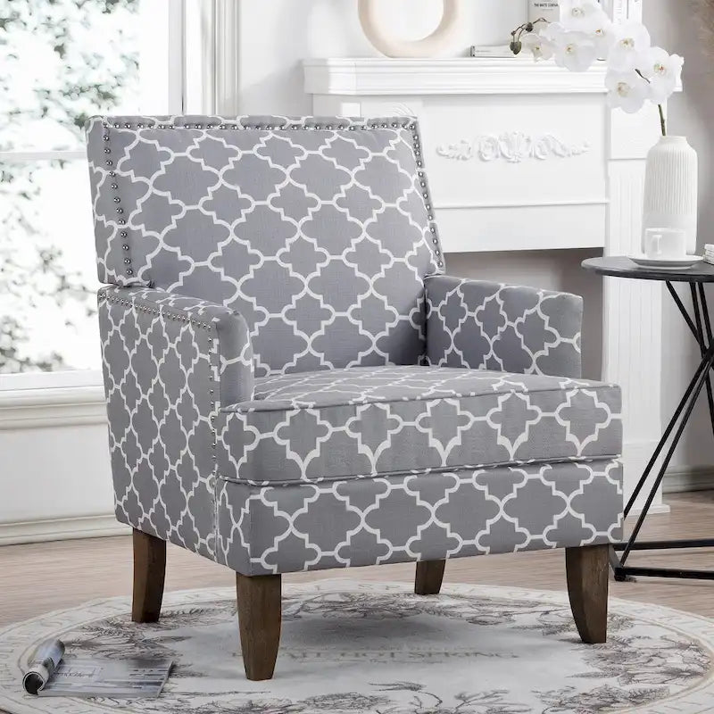 GDFStudio - Bella Modern Accent Chair for Living Room with Birch Legs and Comfortable Fabric Upholstery