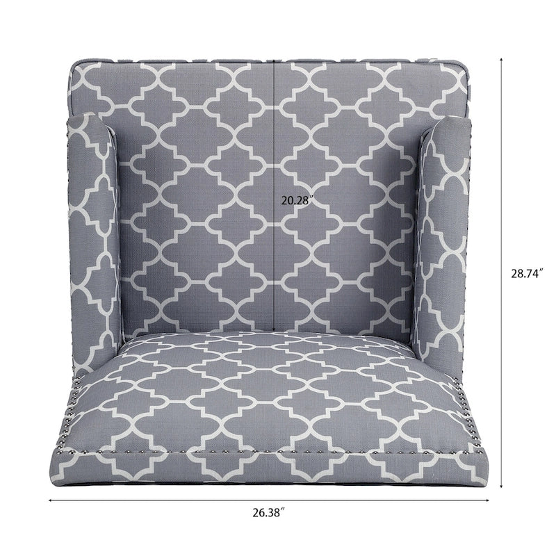 GDFStudio - Bella Modern Accent Chair for Living Room with Birch Legs and Comfortable Fabric Upholstery