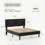 Twin Upholstered Platform Bed with Padded Headboard, Metal Frame,Gray