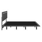 Roomfitters Full/Queen Size Floating Platform Bed Frame, Velvet Upholstery, Channel Tufted Headboard, No Box Spring Needed