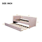 Twin Velvet Tufted Daybed with Trundle & Storage
