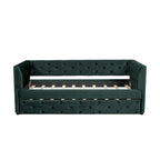 Twin Velvet Tufted Daybed with Trundle & Storage