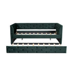 Twin Velvet Tufted Daybed with Trundle & Storage