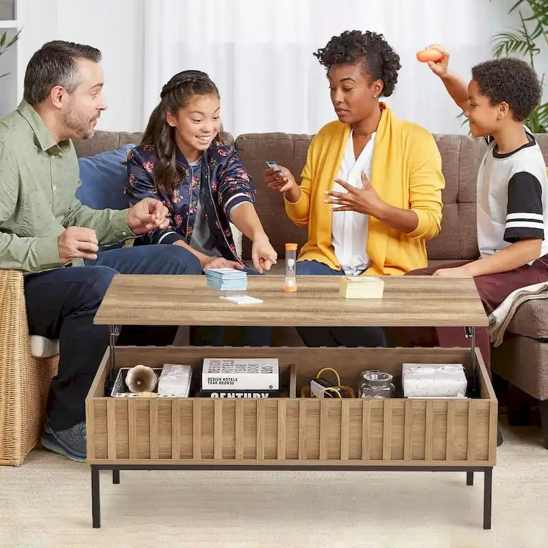 Wooden Coffee Table, Lift Top Coffee Table with Large Hidden Storage Compartment - 22*43