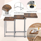 Gymax 3 Pcs Nesting Coffee End Table Set Stacking Side Nightstand
