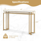 Costway 47 Faux Marble Top Console Table Modern Entryway Table with - See Details