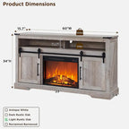 Farmhouse Fireplace TV Stand, Entertainment Center w/ Arched Door