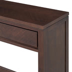 55 Rustic Console Table with Drawers and Open Shelf for Living Room