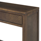 55 Rustic Console Table with Drawers and Open Shelf for Living Room