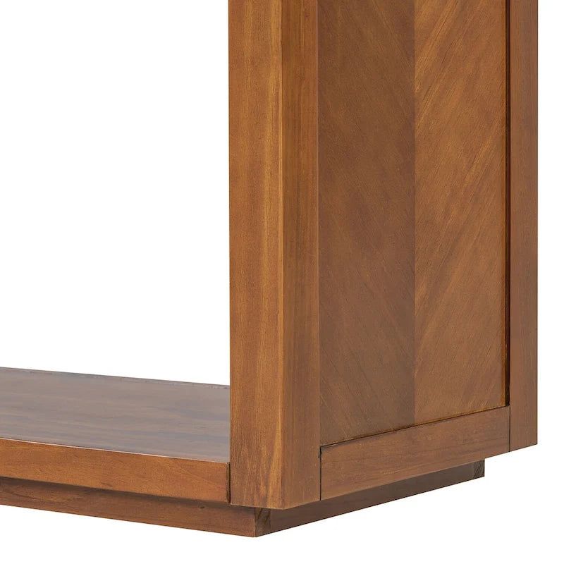 55 Rustic Console Table with Drawers and Open Shelf for Living Room