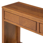55 Rustic Console Table with Drawers and Open Shelf for Living Room