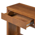 55 Rustic Console Table with Drawers and Open Shelf for Living Room