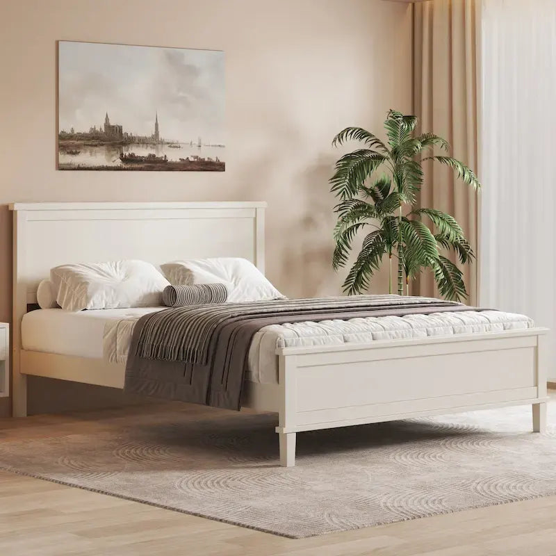 Mid-Century Wood Platform Bed