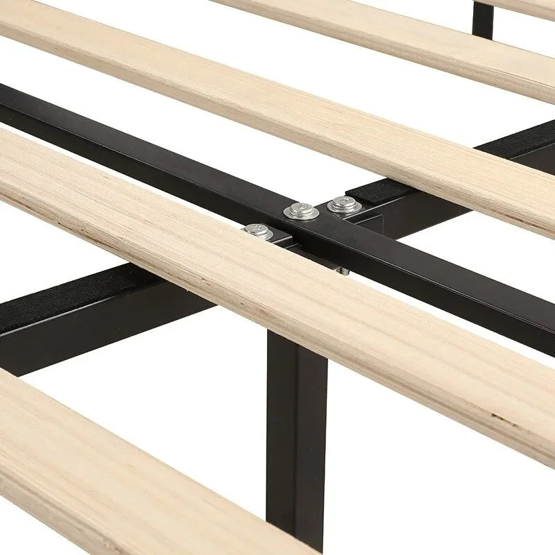 King Size Modern Style Velvet Platform Bed with Upholstered Headboard for Bedroom