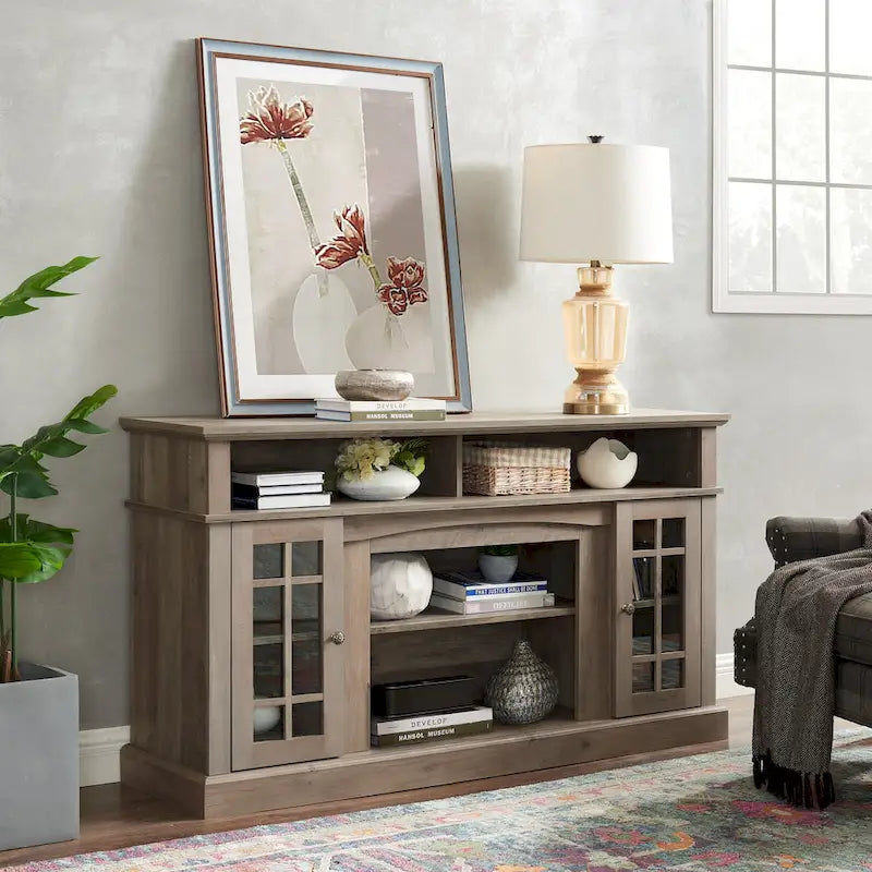 58 Classic TV Stand with Open & Closed Storage for TVs Up to 65