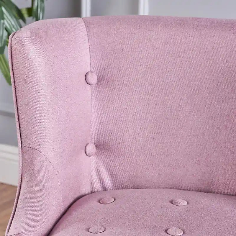 Lavender PUrple Modern 28 Accent Chair with Button Tufted Waffle Stitching and Nailheads