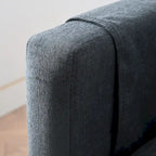 Grey 107.87 Removable Cushion 4 Seater Sectional Sofa with Movable Ottoman, Storage Armrest Bag